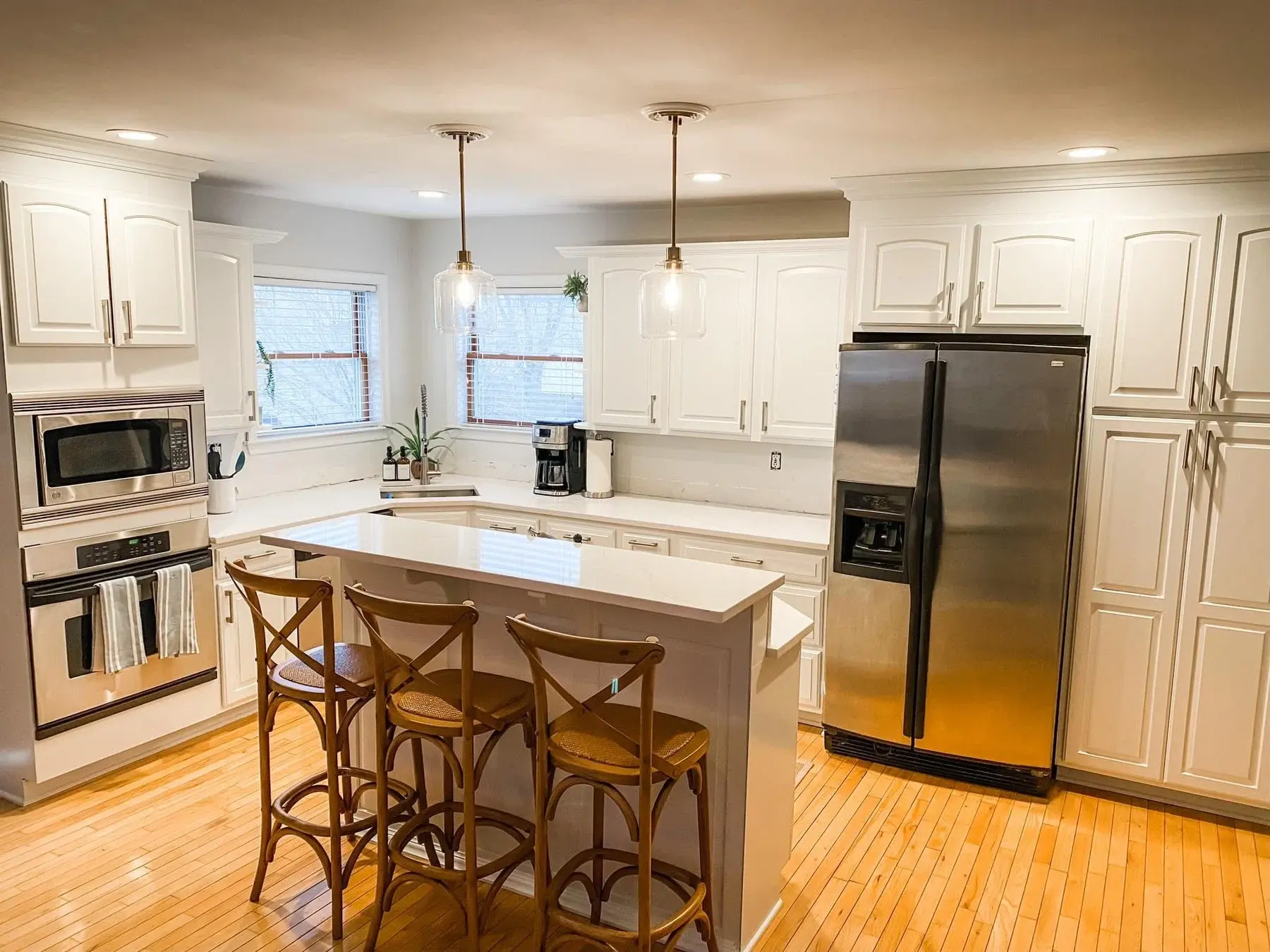 Kitchen island and painted cabinet project