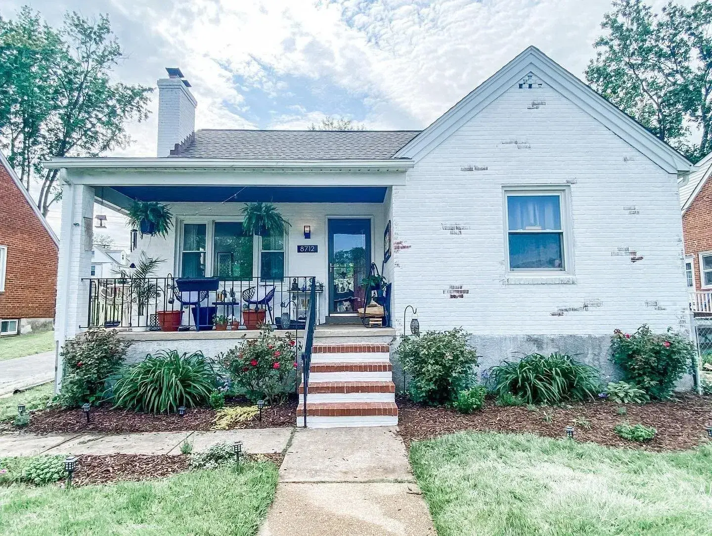 White exterior home painting project