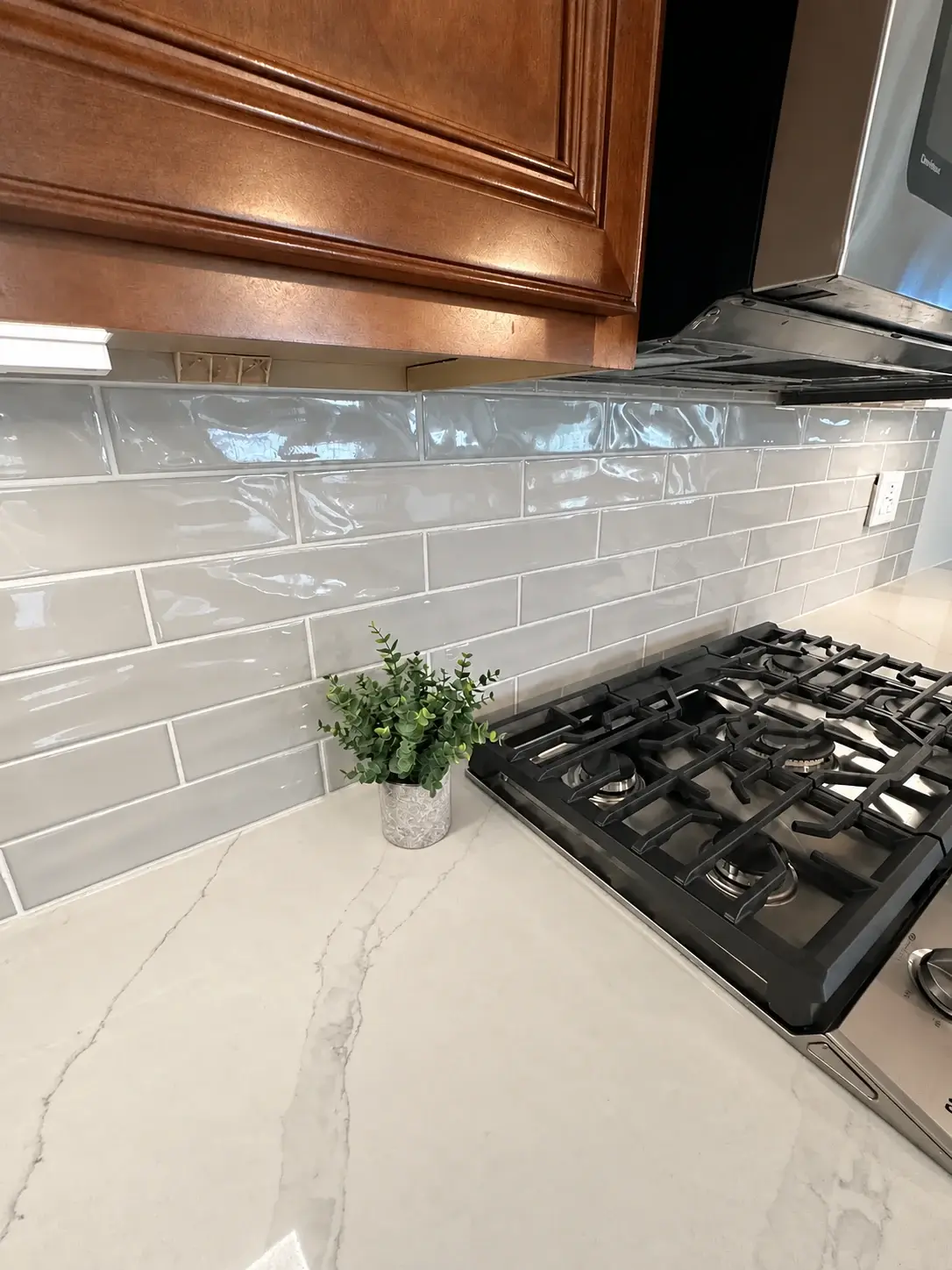 Finished tile installation work