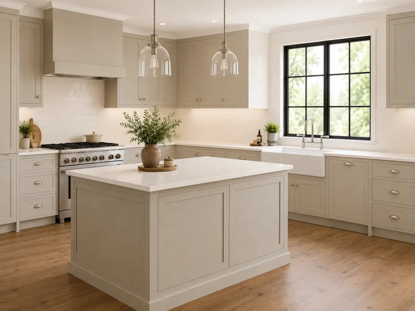 Full kitchen overview showing the backsplash in context