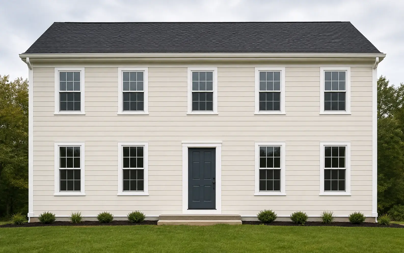 Front-facing finished home used to preview paint color on siding only