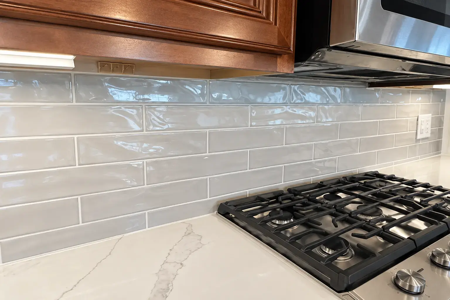 Finished tile installation work