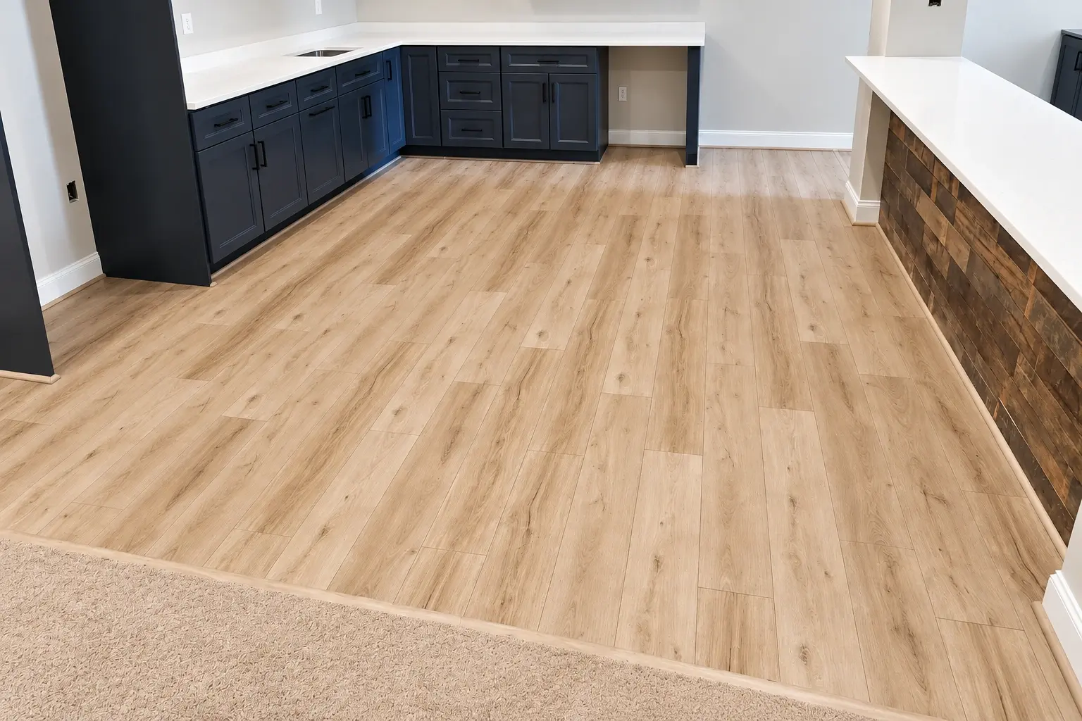 Finished flooring installation work