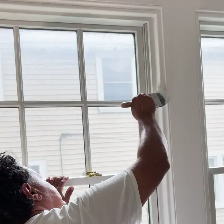 Brushing crisp window-trim edges