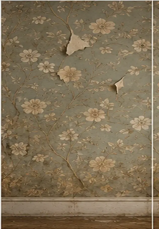 Old wallpaper before the wall is updated